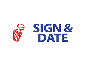 SIGN & DATE Color Red/Blue