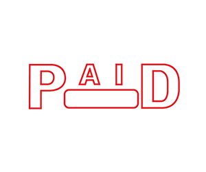 PAID Red Message Stamp Pre Inked
