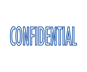 CONFIDENTAL Blue Message Stamp Pre Inked