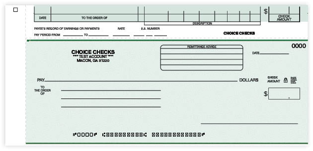 Payroll/General Disbursement Top Check