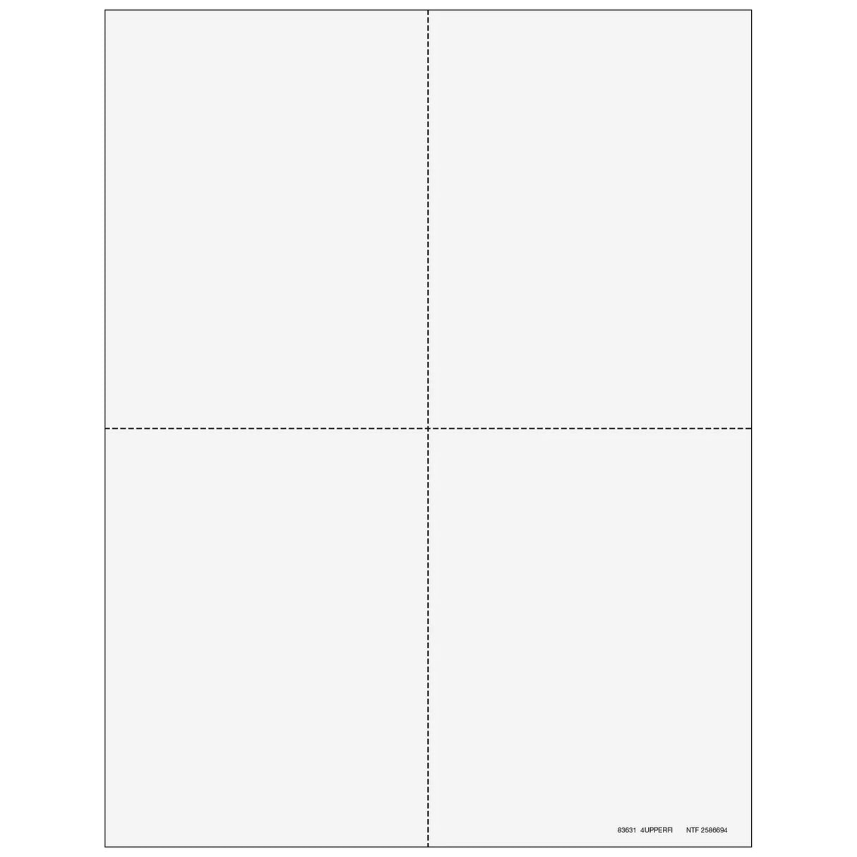 4up Blank W-2 & 1099 Form - Quadrants (without Instructions)