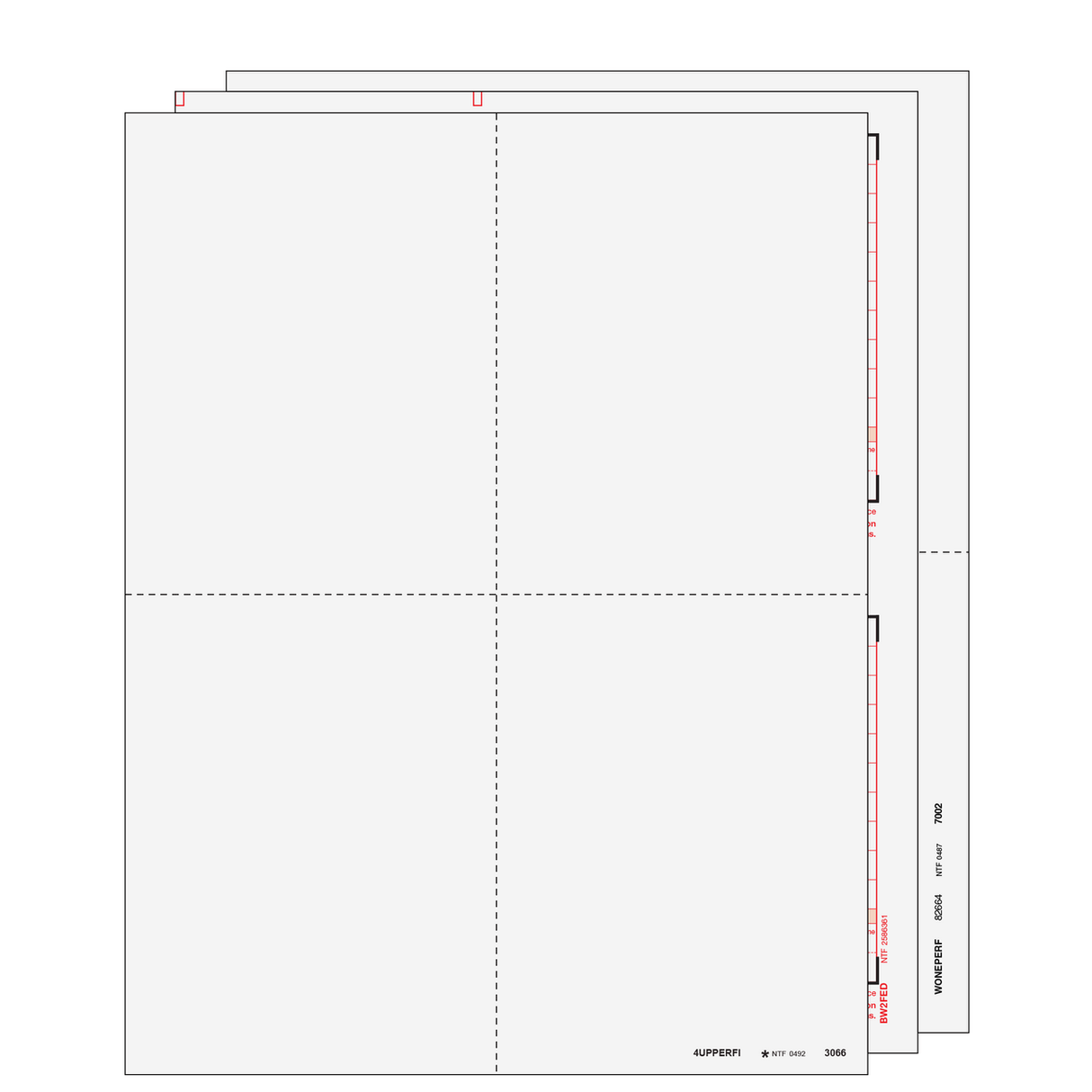 4up Blank W-2 Form 6-part Set (with Instructions)