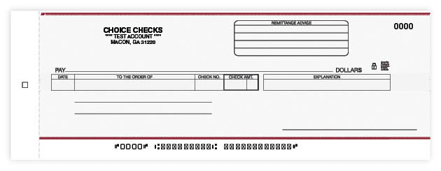 Cash Disbursement Center Check Carbon