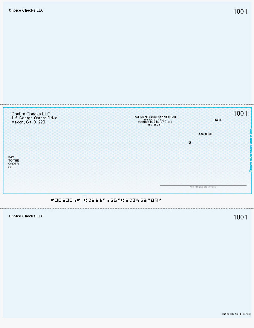 Lattice Imprinted Business Checks in Middle - Good Security