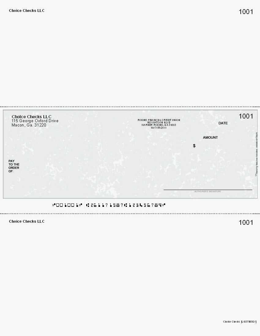 Marble Imprinted Business Check In Middle - Good Security - Marble Gray