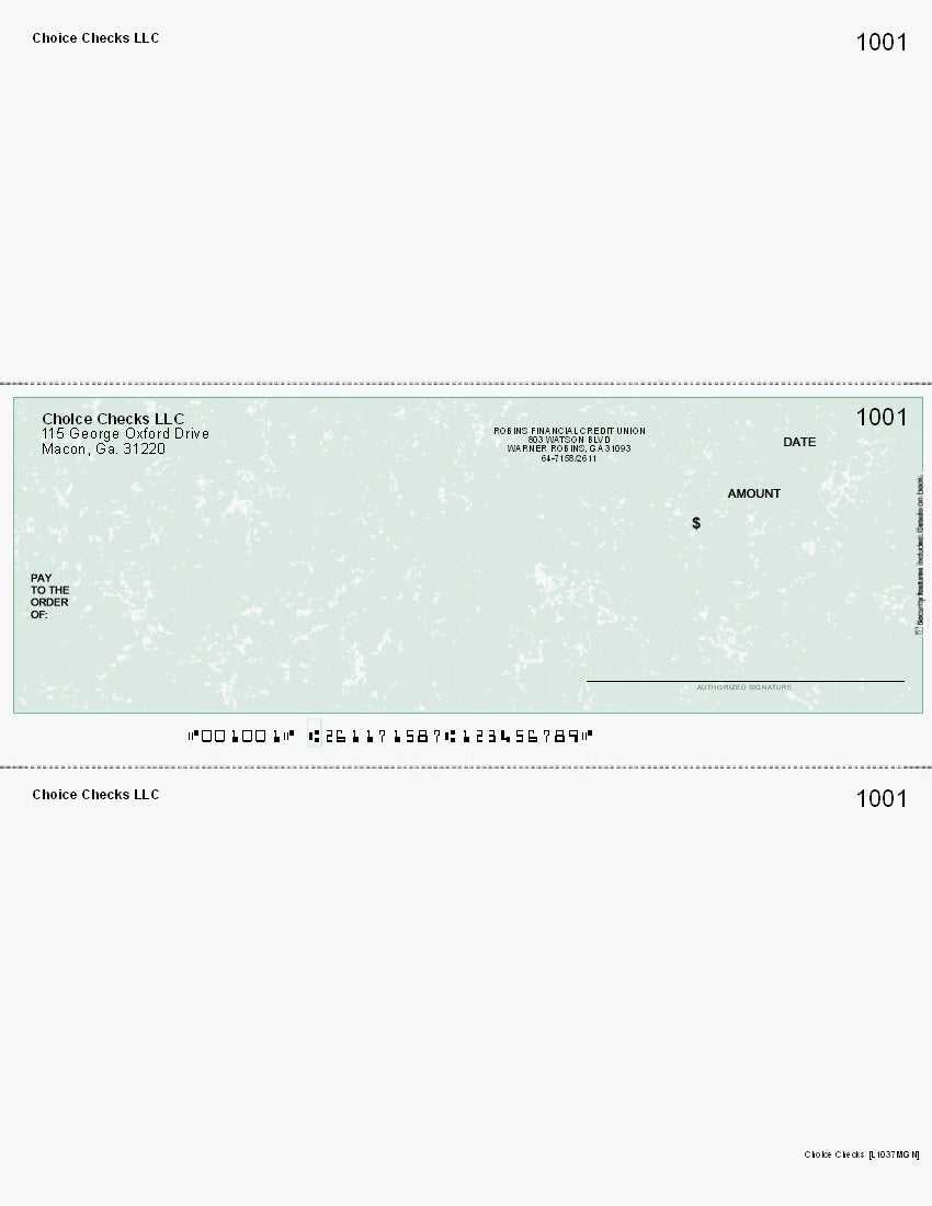 Marble Imprinted Business Check In Middle - Better Security - Marble Green