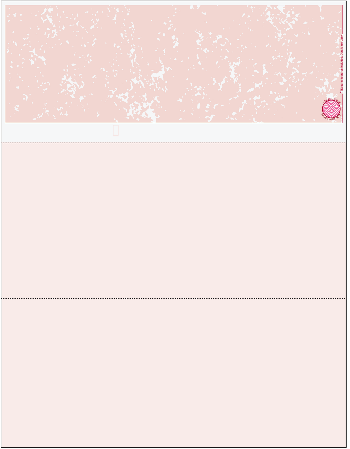 Marble Blank Business Checks on Top - Better Security - Marble Burgundy with Colored Stub