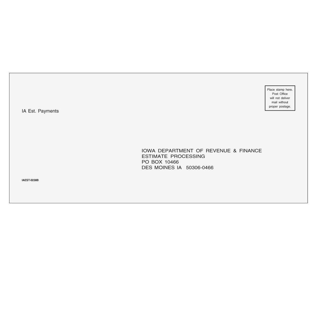 Iowa Estimate Envelope