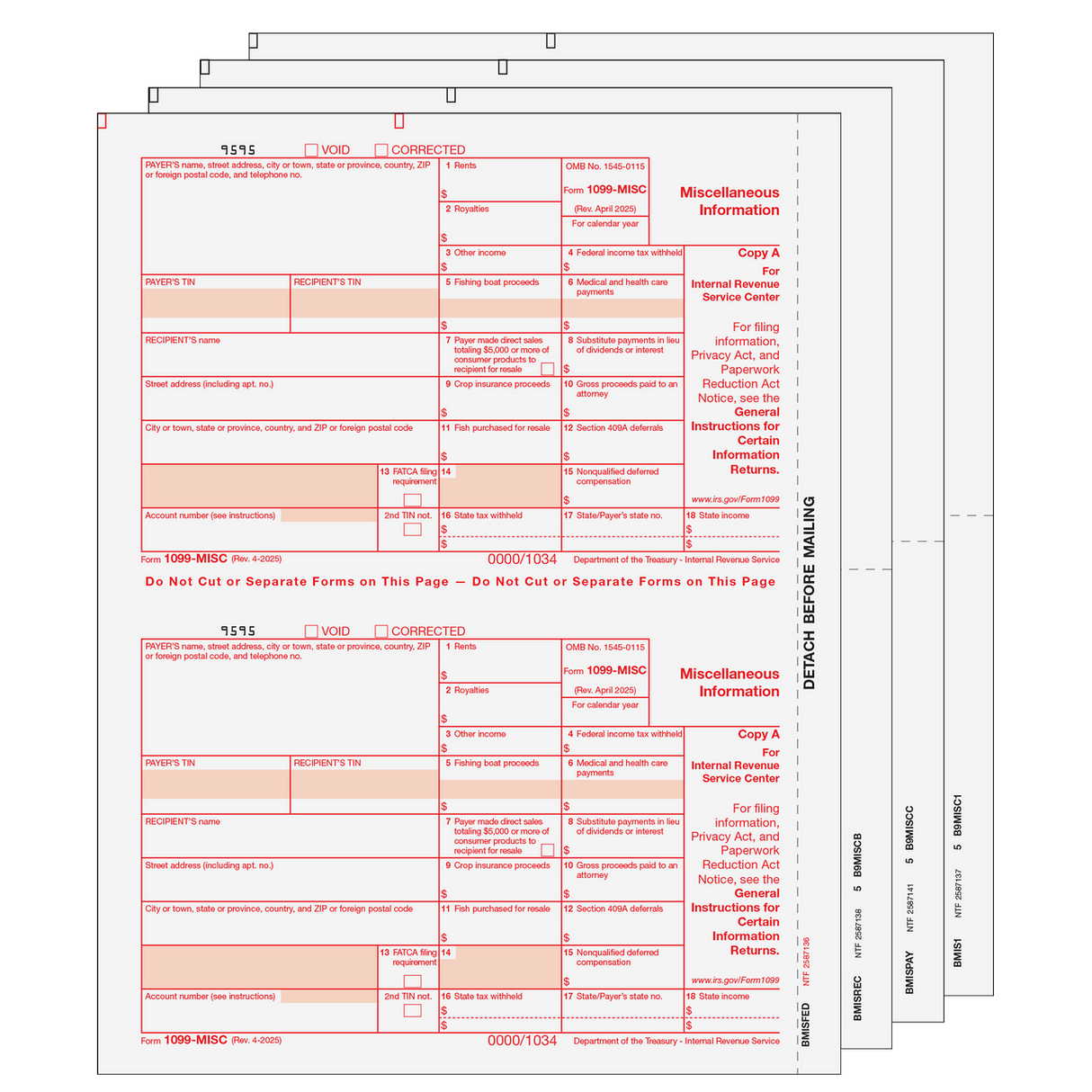 1099 Miscellaneous Information 4-part Set (Preprinted)