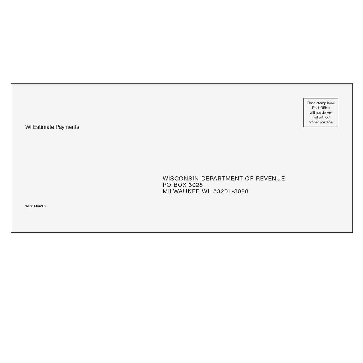 Wisconsin Estimate & E-file Envelope