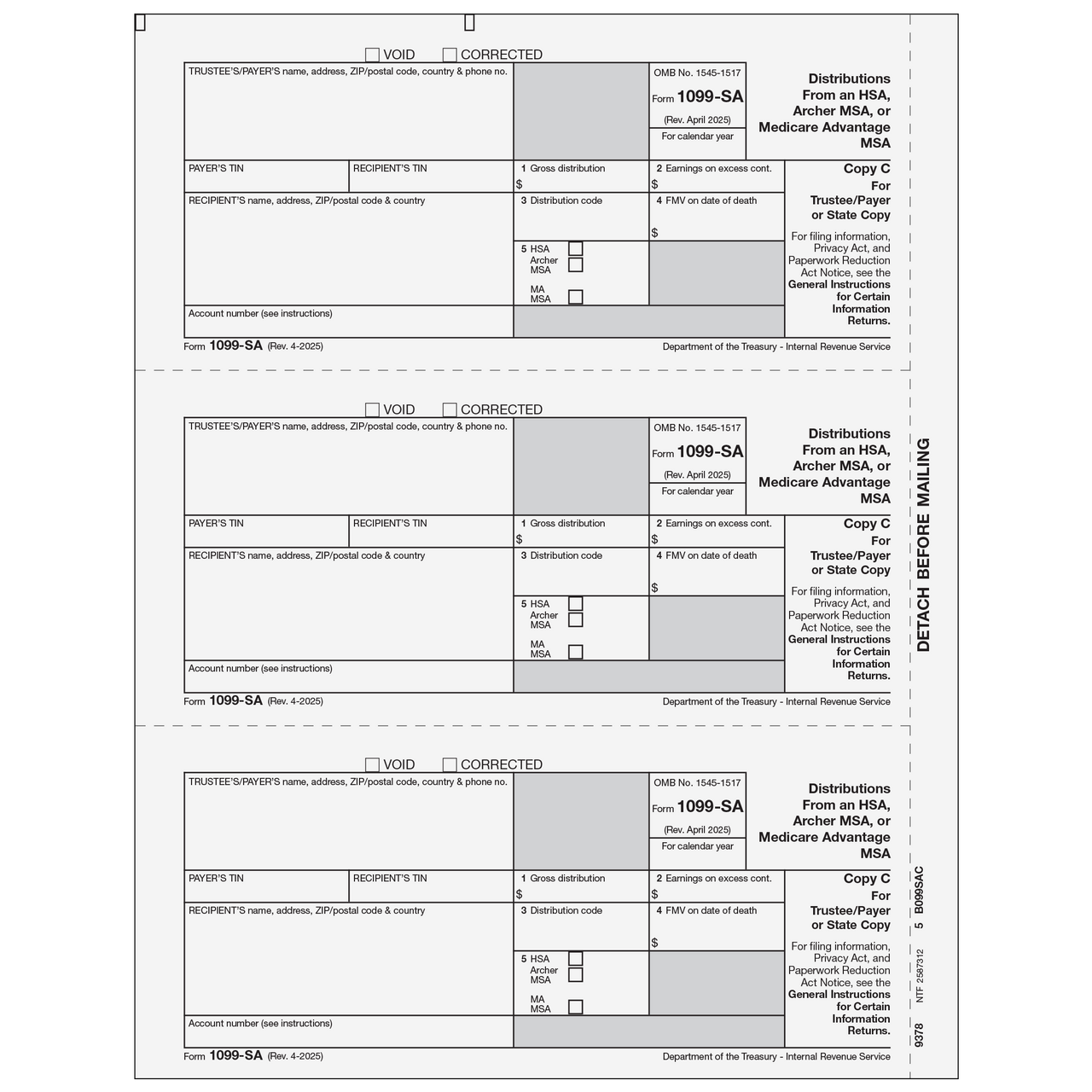 1099-SA Tax Forms