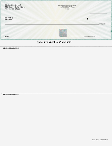 Prismatic Star With Hologram Imprinted Business Checks