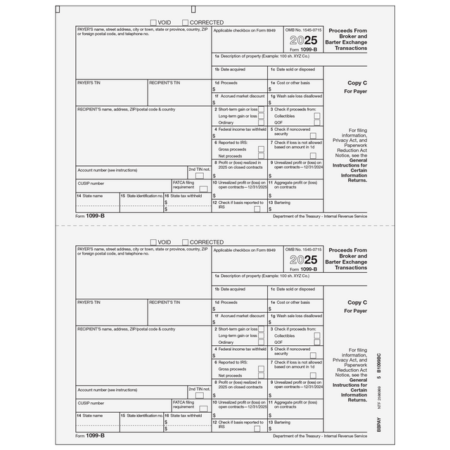 1099-B Tax Forms