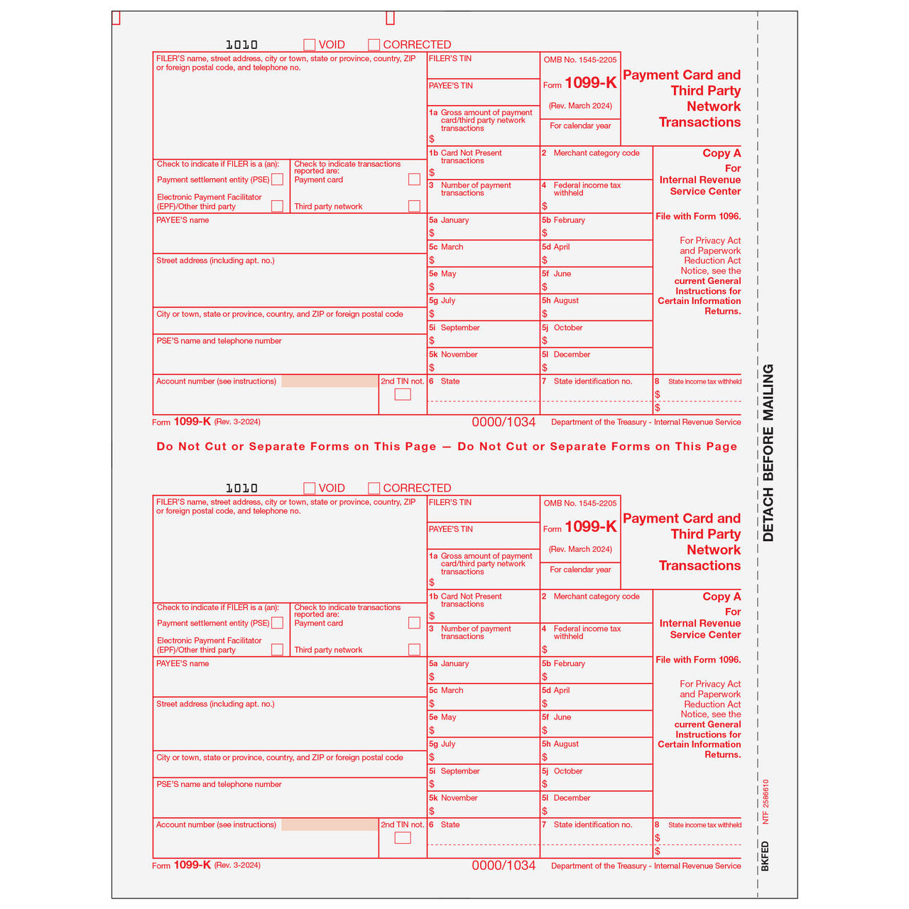 1099-K Tax Forms