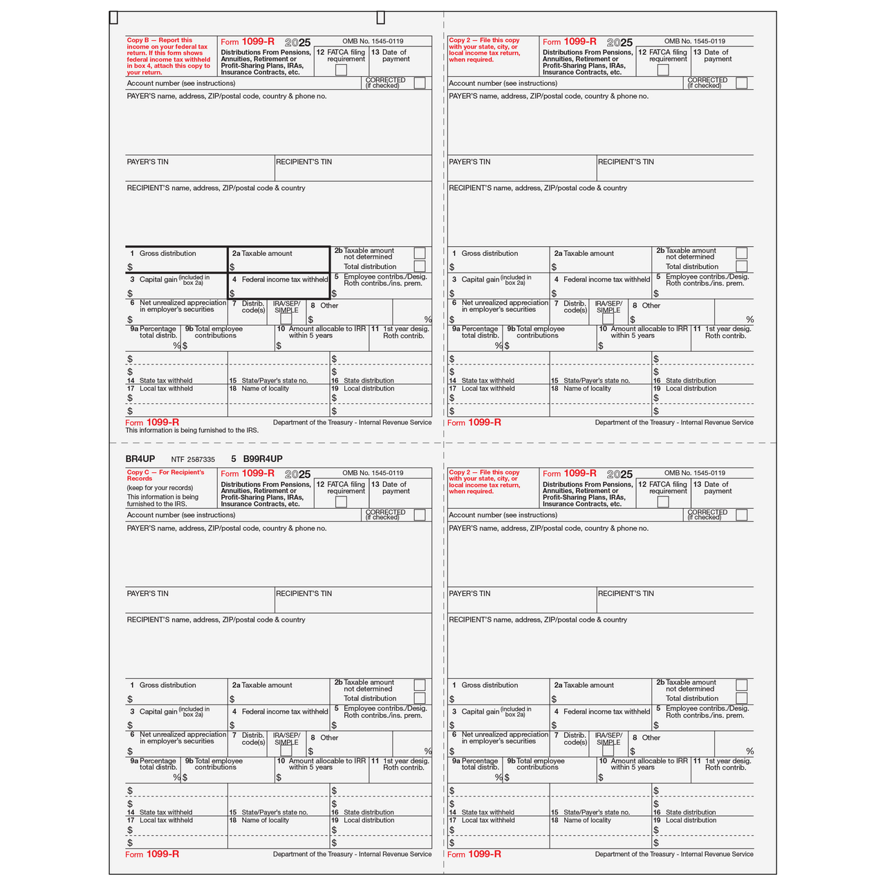 1099-R Tax Forms