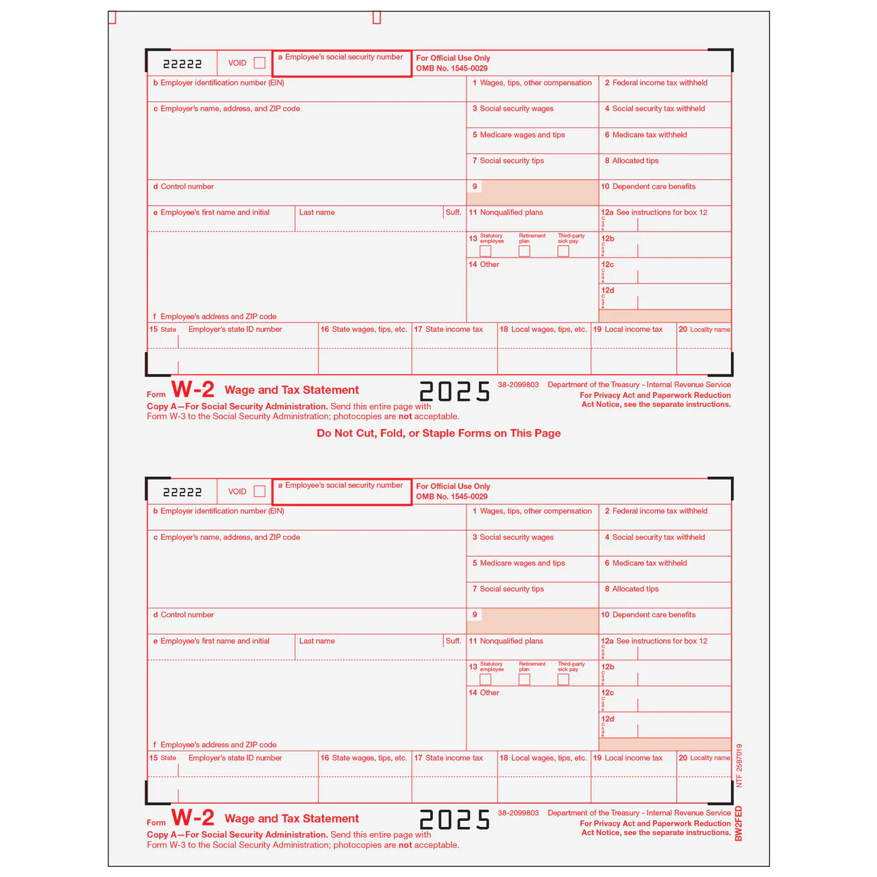W-2 Tax Forms