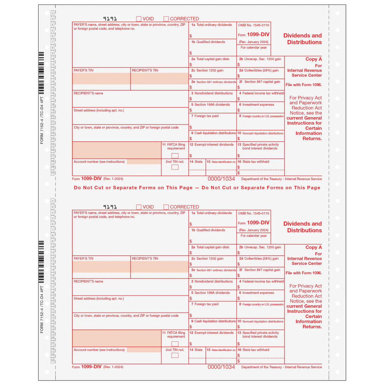CONTINUOUS 1099 Tax Forms