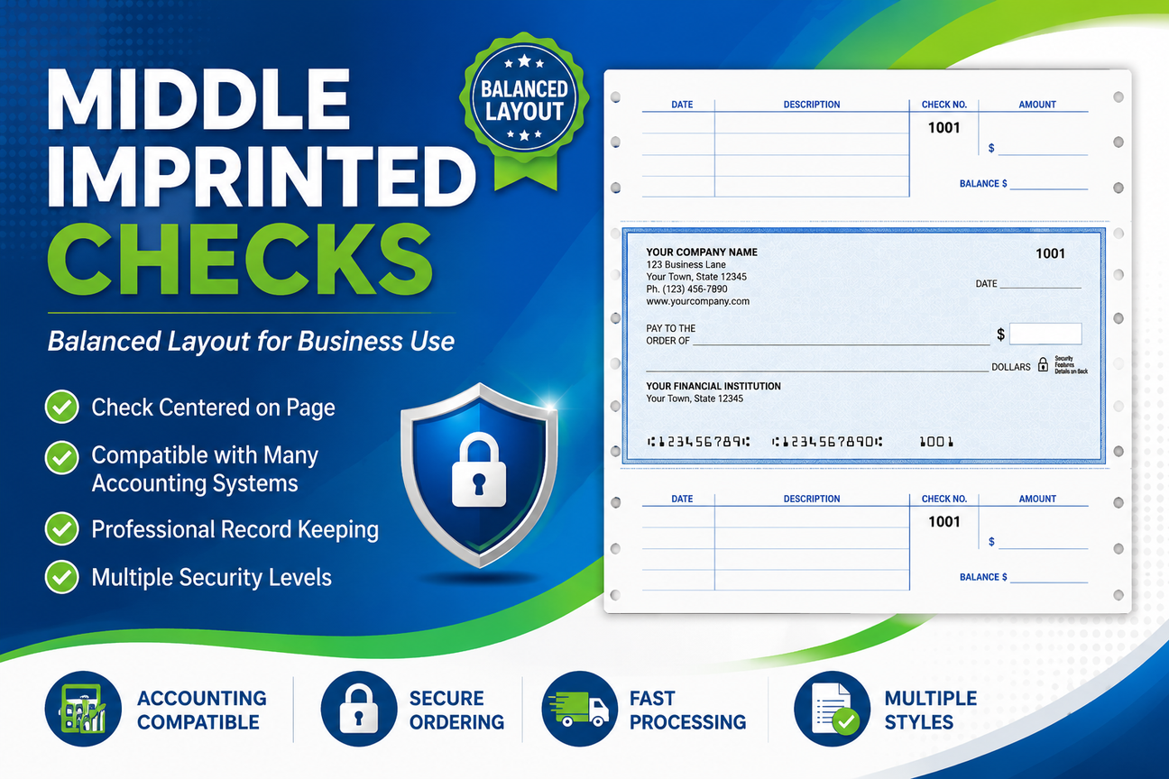 Middle Imprinted Checks