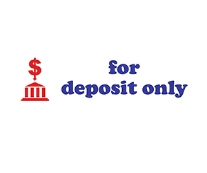FOR DEPOSIT ONLY Color Red/Blue