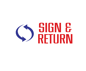 SIGN & RETURN Color Red/Blue
