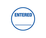 ENTERED Blue Stamp Round Pre Inked