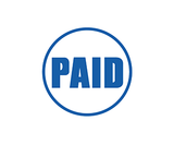PAID Blue Stamp Round Pre Inked