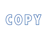 COPY Blue Message Stamp Pre Inked