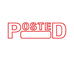 POSTED Red Message Stamp Pre Inked