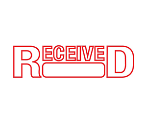 RECEIVED Red Message Stamp Pre Inked
