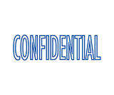 CONFIDENTAL Blue Message Stamp Pre Inked