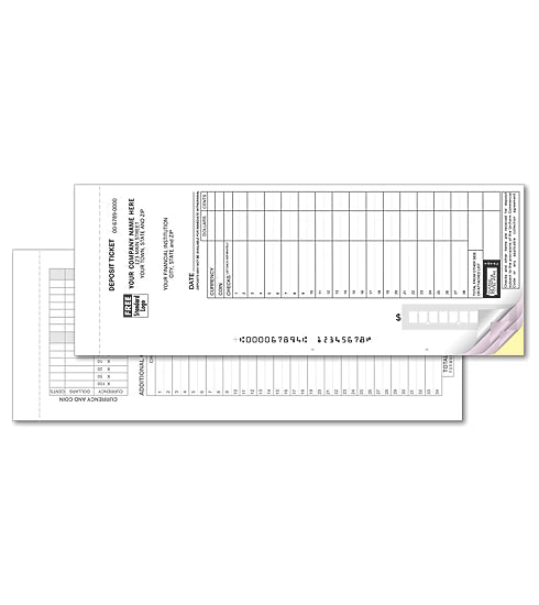 Loose Deposit Tickets Sets - Maximum Entry Format - 2 Part, Free Shipping