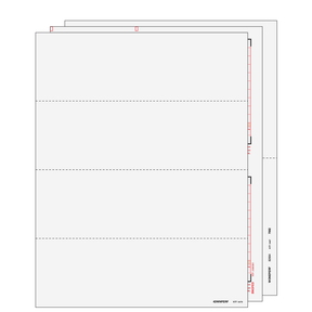 4up Blank W-2 Form 6-part Set with Instructions (Horizontal Employee Copies)