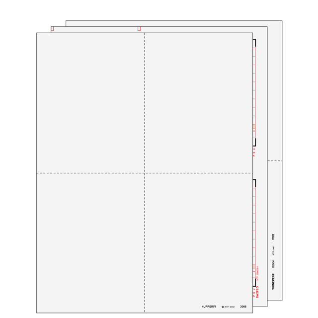 4up Blank W-2 Form 6-part Set (with Instructions)