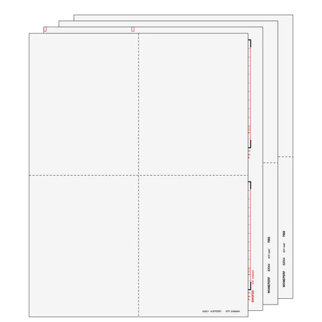 4up Blank W-2 Form 8-part Set (with Instructions)