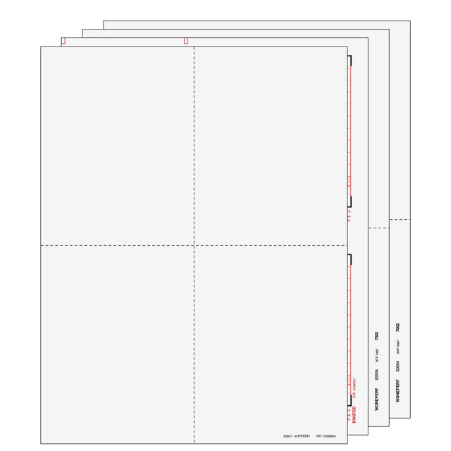 4up Blank W-2 Form 8-part Set (with Instructions)