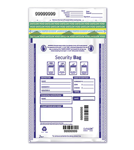 9 x 12" Single Pocket Deposit Bag, Opaque - 100 Qty