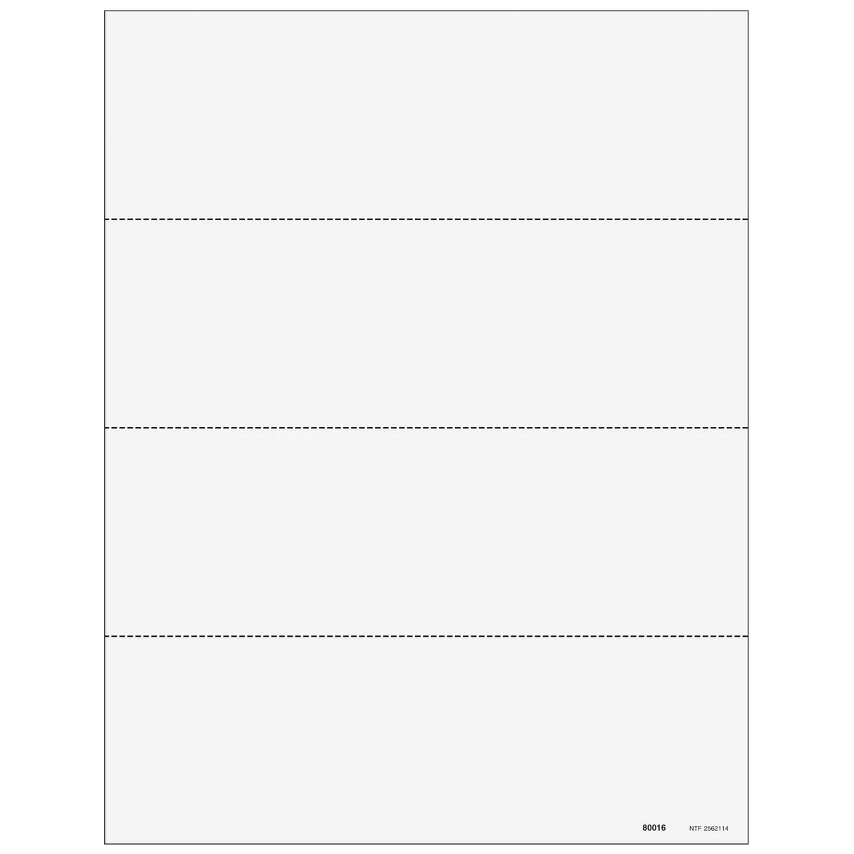 4up Blank W-2 Form - Horizontal Perforation