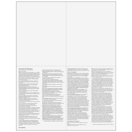 W-2 Employee Copies 2/2/B/C - 4up Quadrant