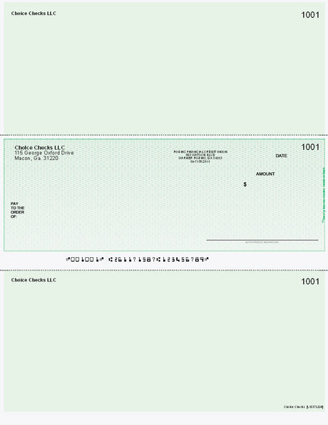 Lattice Imprinted Business Checks in Middle - Good Security