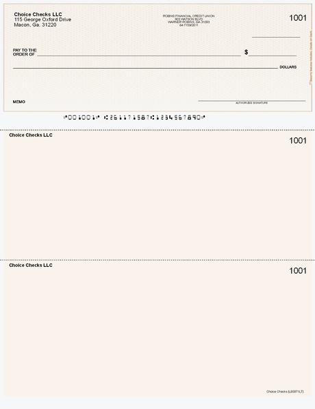 Lattice Imprinted Business Checks on Top - Good Security - Lattice Tan