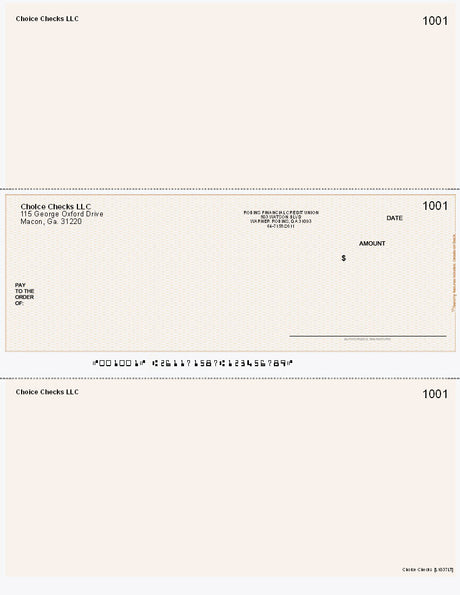 Lattice Imprinted Business Checks in Middle - Good Security