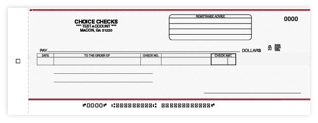 Cash Disbursement Center Check Carbon-1 Part