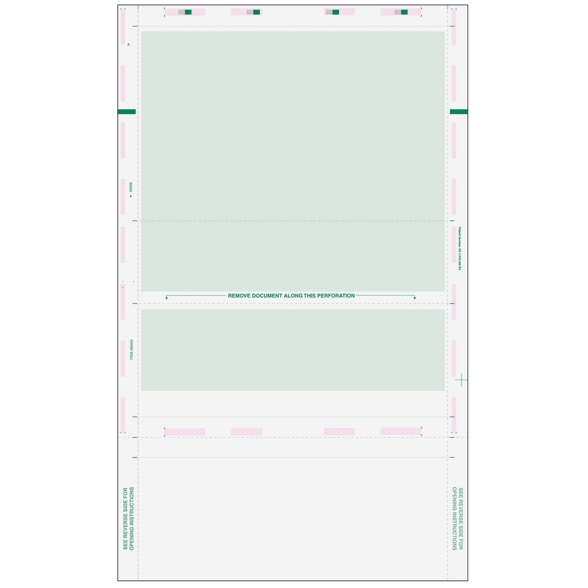 Pressure Seal EZ-Fold Green Check with Flat Background - 500 Qty