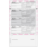 Pressure Seal EZ-Fold Preprinted W-2 Forms 4up Horizontal (with Instructions)