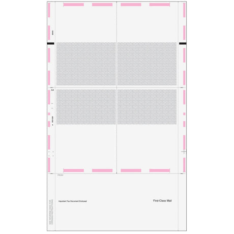 Pressure Seal EZ-Fold Blank W-2 Form 4up Quadrant (with Instructions)