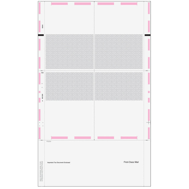 Pressure Seal EZ-Fold Blank W-2 Form 4up Quadrant (with Instructions)