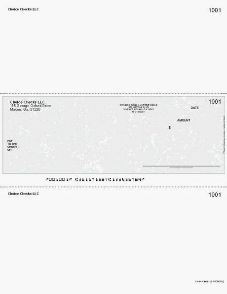 Marble Imprinted Business Check In Middle - Good Security - Marble Gray