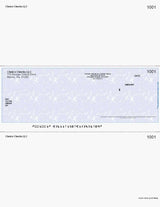 Marble Imprinted Business Check In Middle - Good Security - Marble Blue