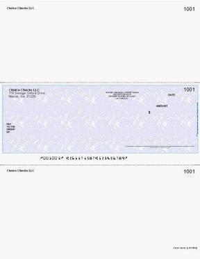 Marble Imprinted Business Check In Middle - Good Security - Marble Blue
