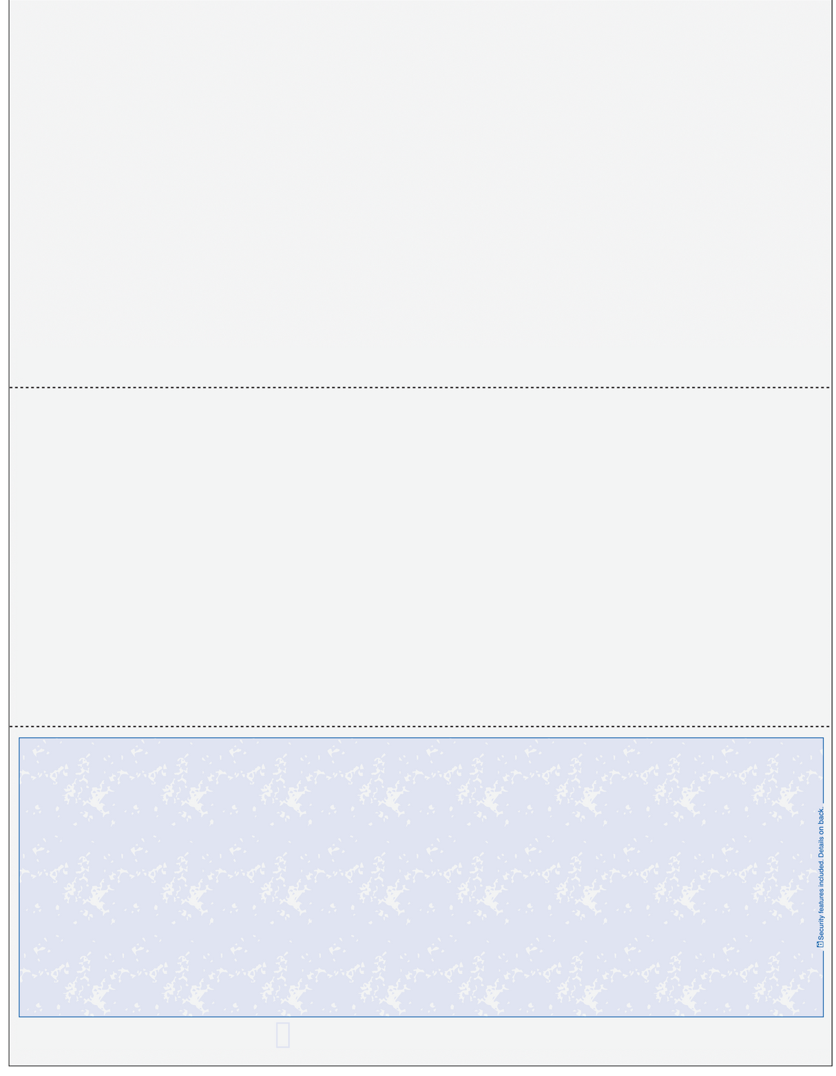 Marble Blue Blank Business Check on Bottom